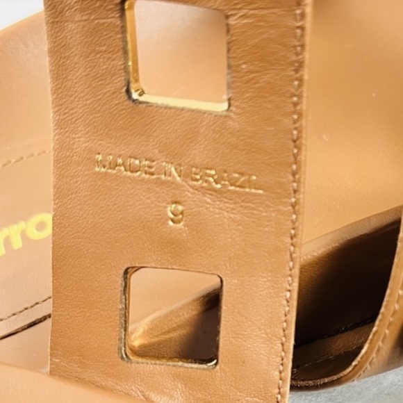 Larroudé Slide In Caramel Leather Size 9 NWOB Handmade in Brazil - Picture 11 of 11